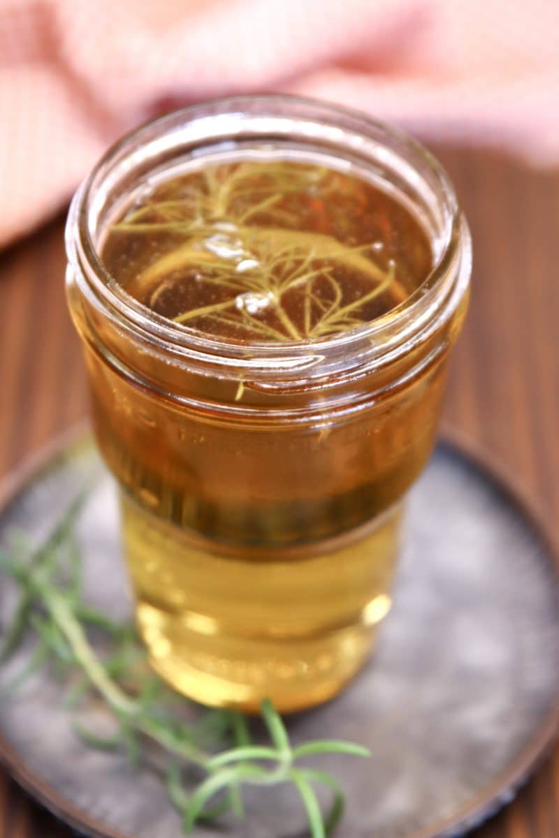 Smoked Simple Syrup in a jar.