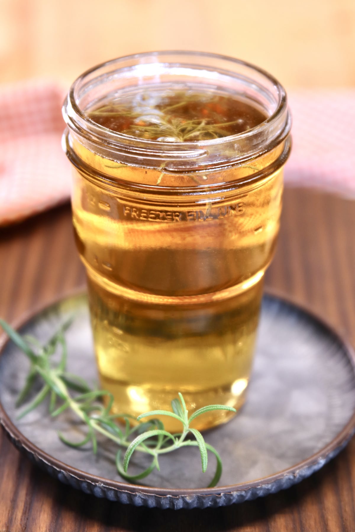Jar of smoked simple syrup