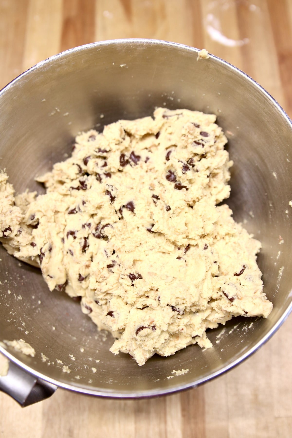 Cookie dough in a bowl.