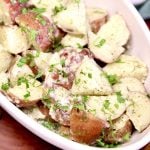 Garlic Dill New Potatoes - closeup in serving bowl.
