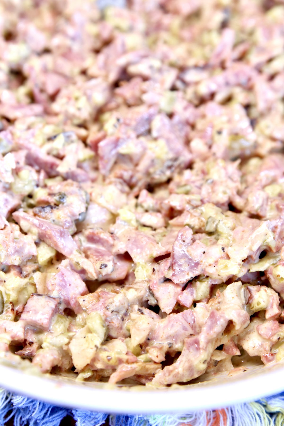 Ham salad in a bowl.
