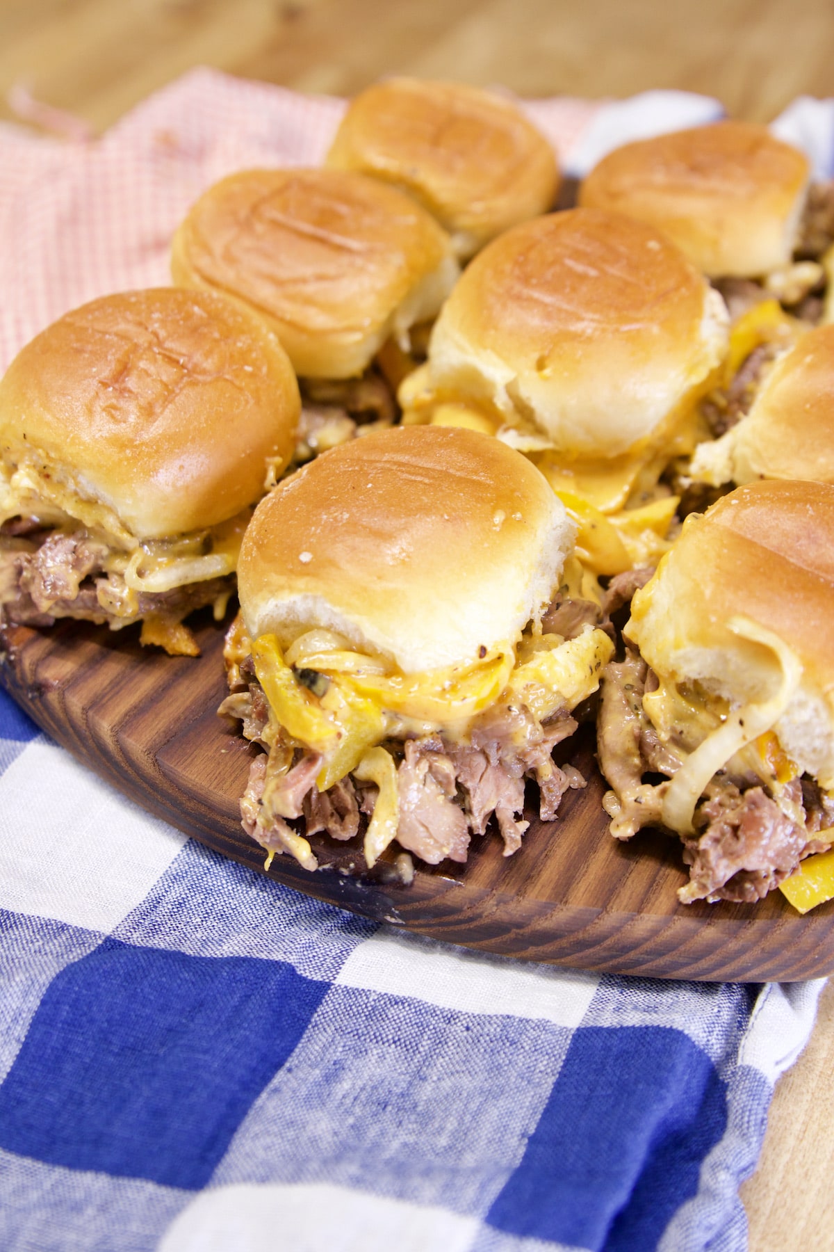 Platter of steak sliders.