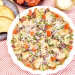 Chicken Stuffed Shells in pie dish.
