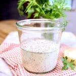 Creamy Italian Salad Dressing in a jar.