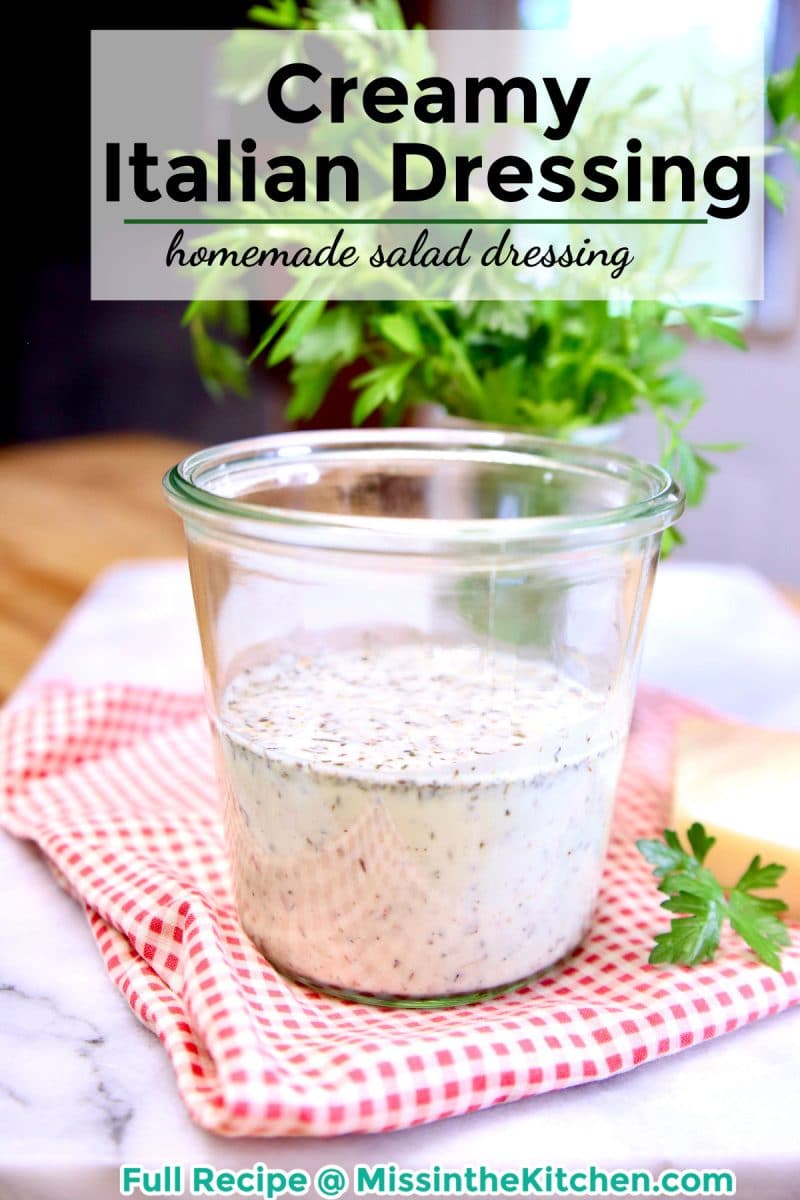 Text overlay of creamy Italian dressing.