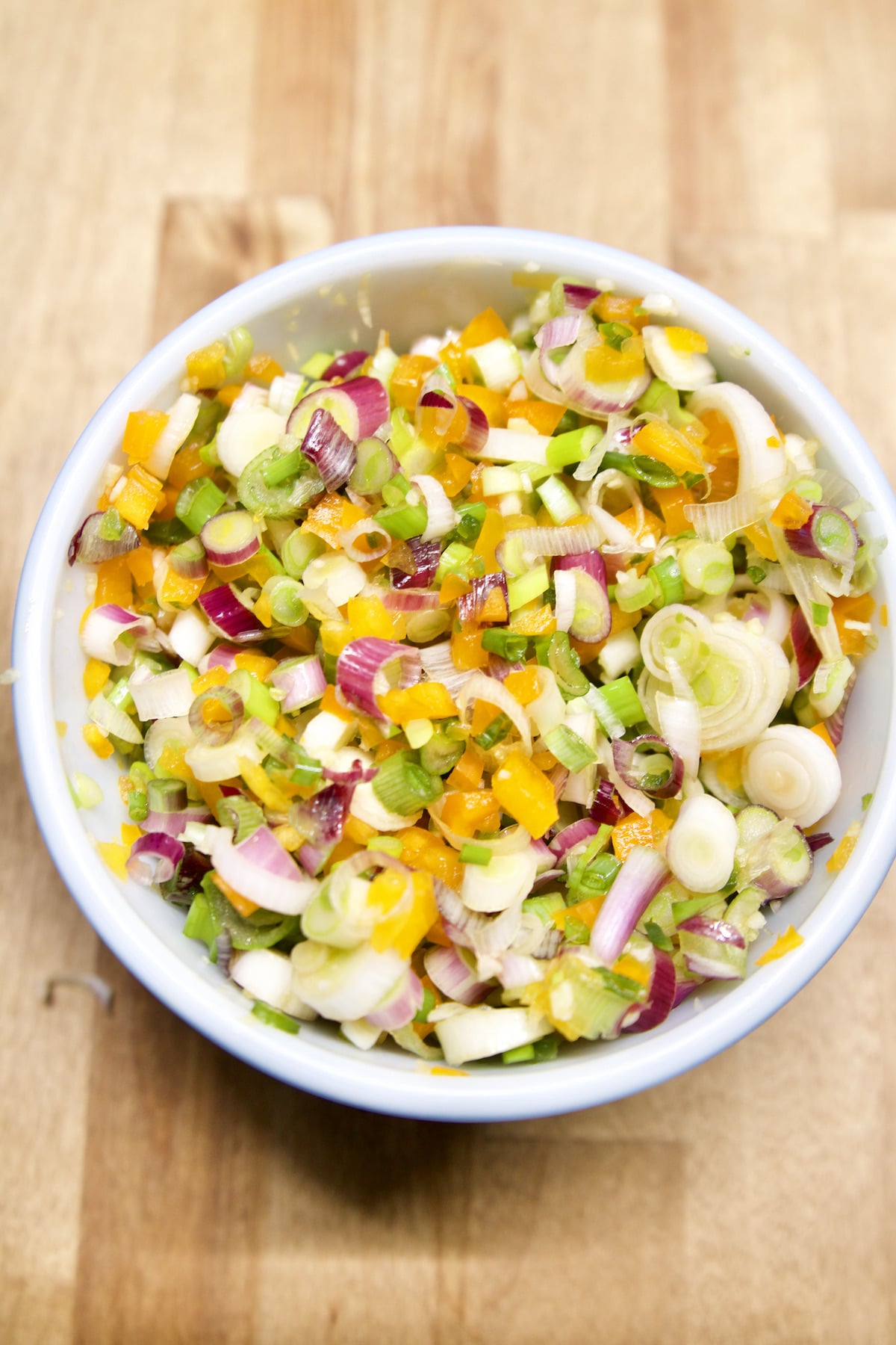 Bowl of onion relish.