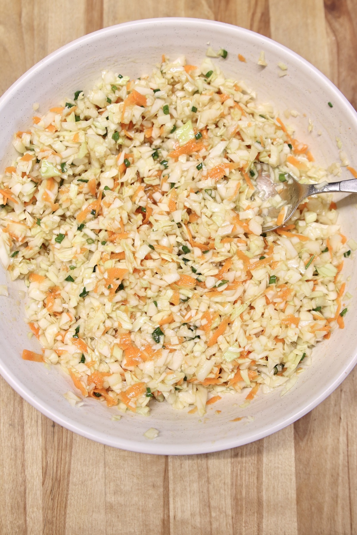 Bowl with Asian slaw.
