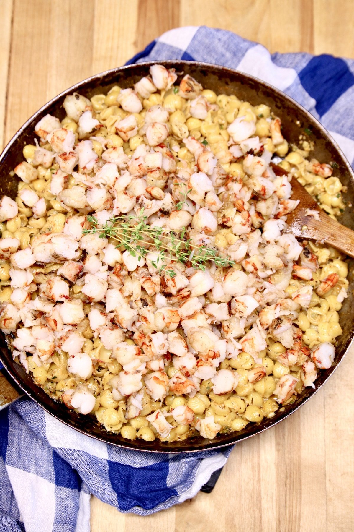 Pan of Cajun Shrimp Pasta.