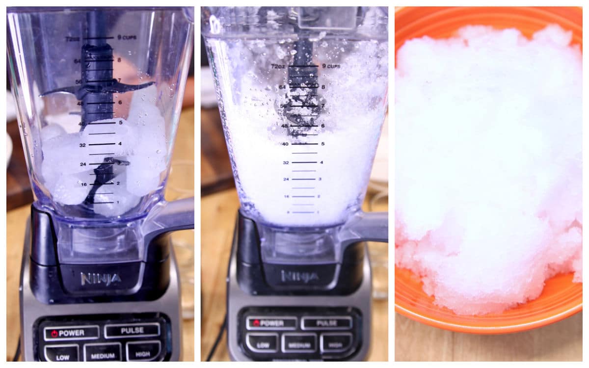 Collage blending Sprite ice cubes.