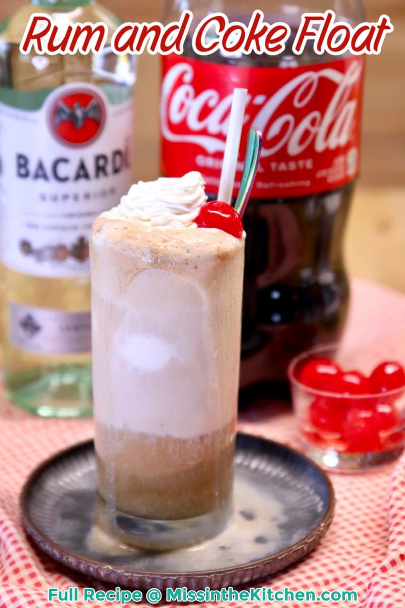 Rum and Coke Floats with text overlay.