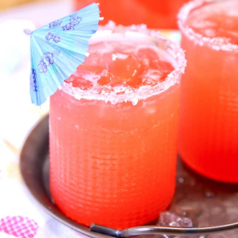 Tequila Punch with umbrella.