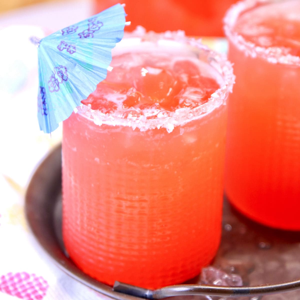 Tequila Punch with umbrella.