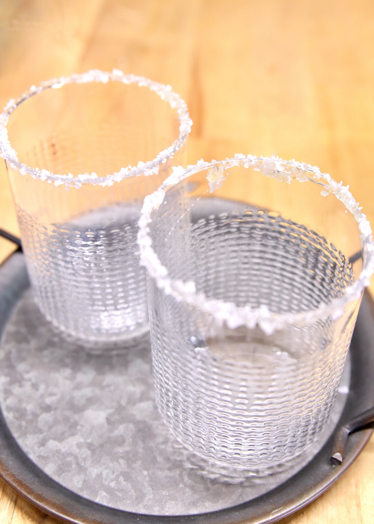 Glasses with salted rims.
