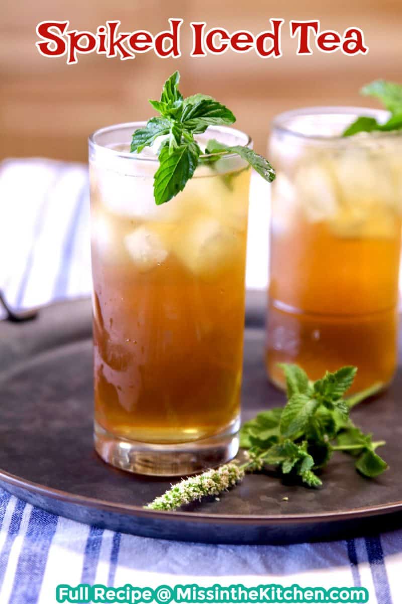 Spiked Iced Tea with text overlay.