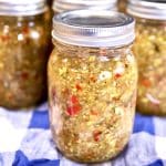 Squash Relish in pint jars.