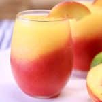 Strawberry Peach Daiquiri layered cocktails.