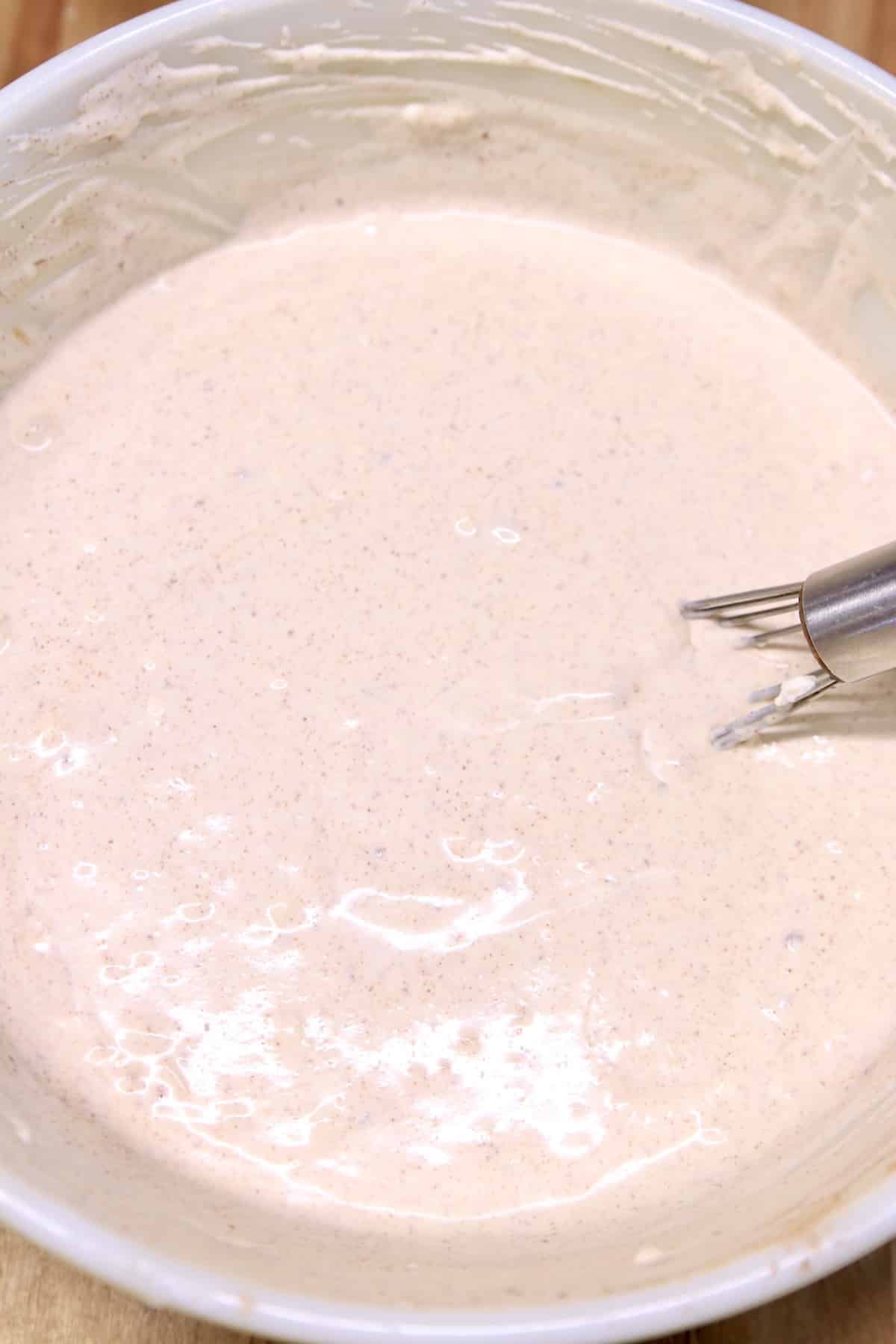 Bowl of cinnamon ice cream - not frozen.
