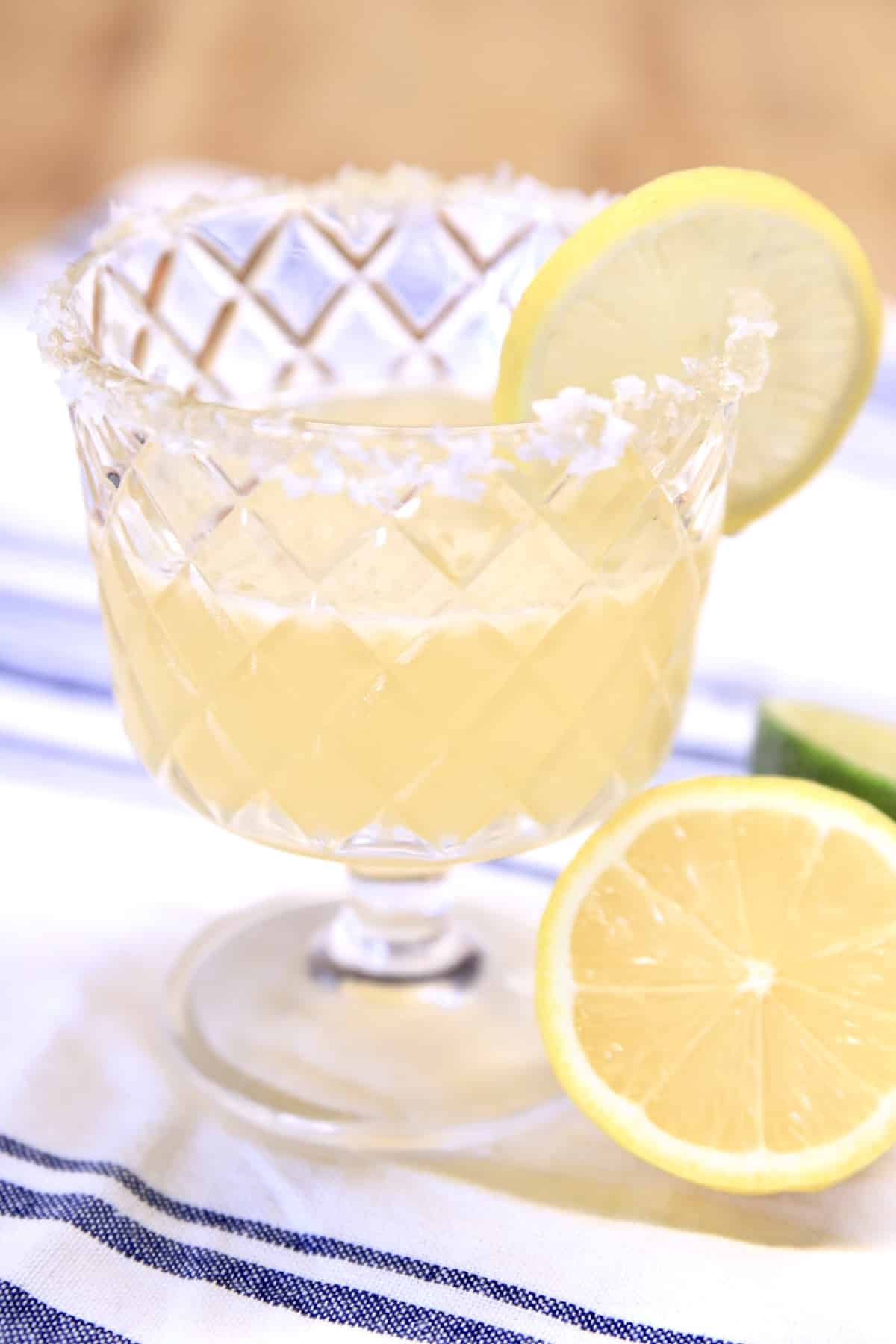 Italian Margarita on a white towel. 