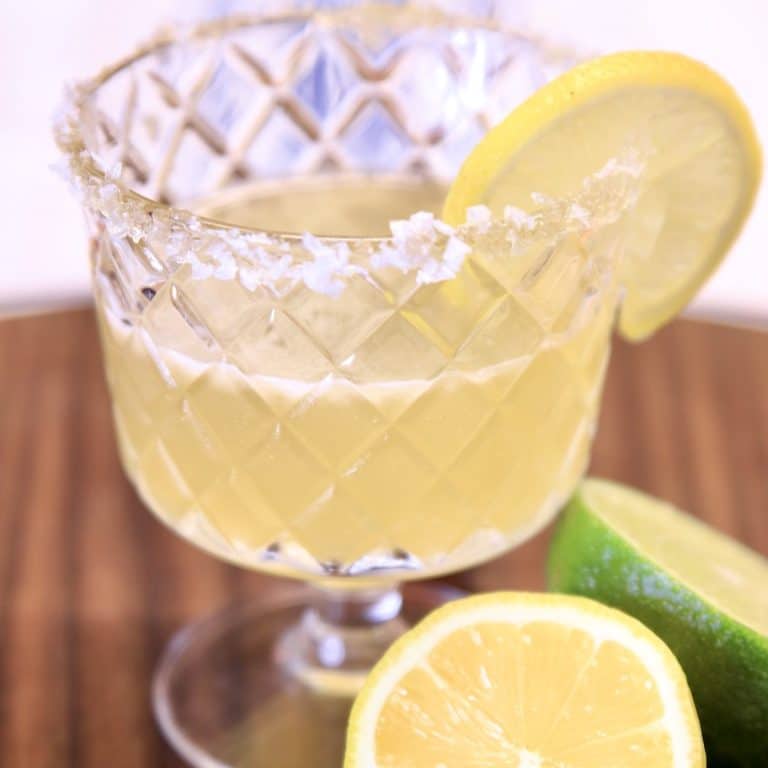 Italian Margarita with lemon garnish.