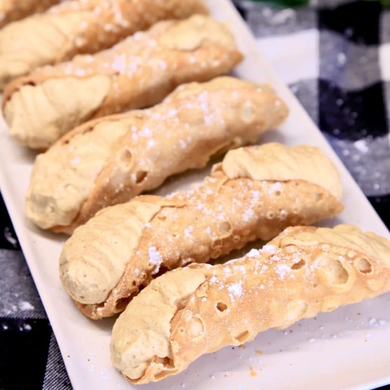 Pumpkin Cannoli on a platter.