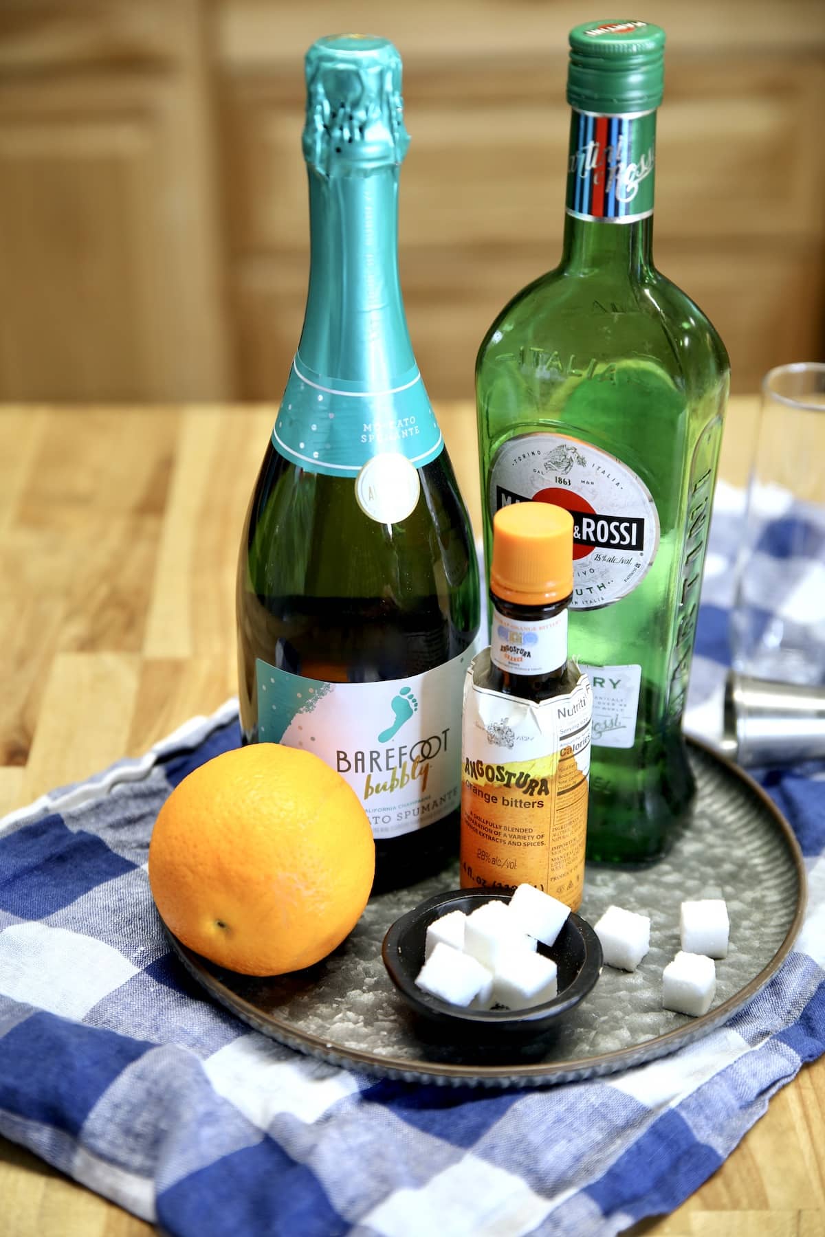 Ingredients for Alfonso cocktail.
