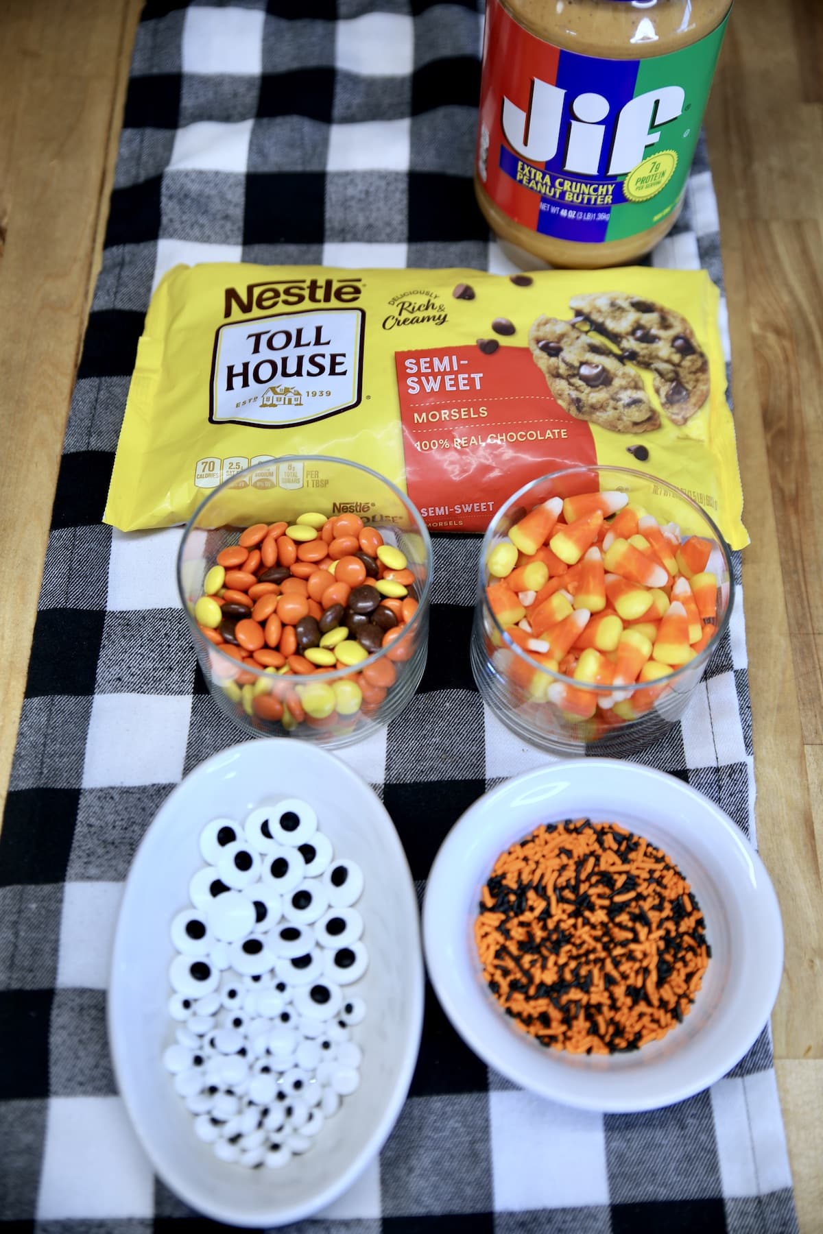 Ingredients for chocolate bark. 