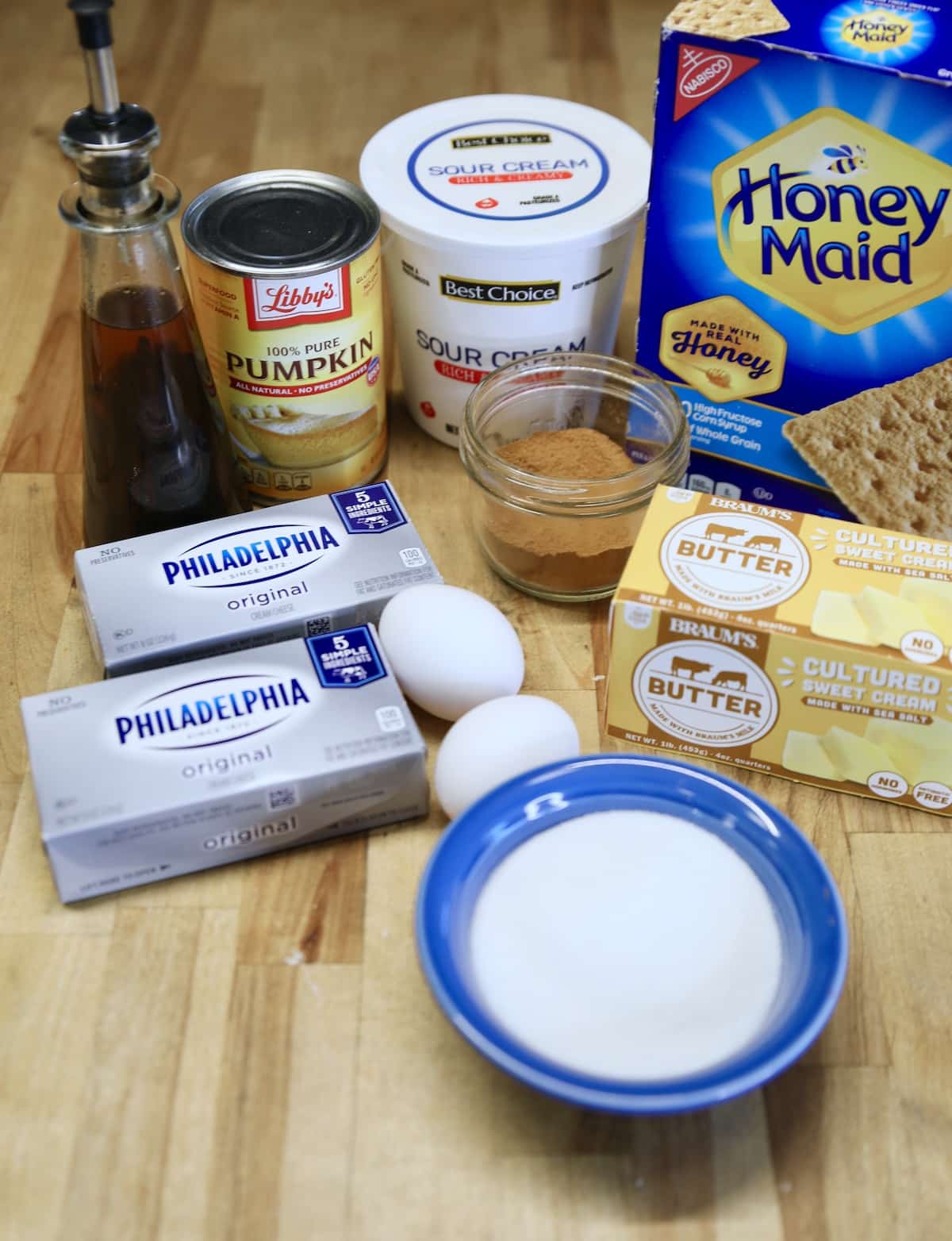 Mini Pumpkin Cheesecake Ingredients.