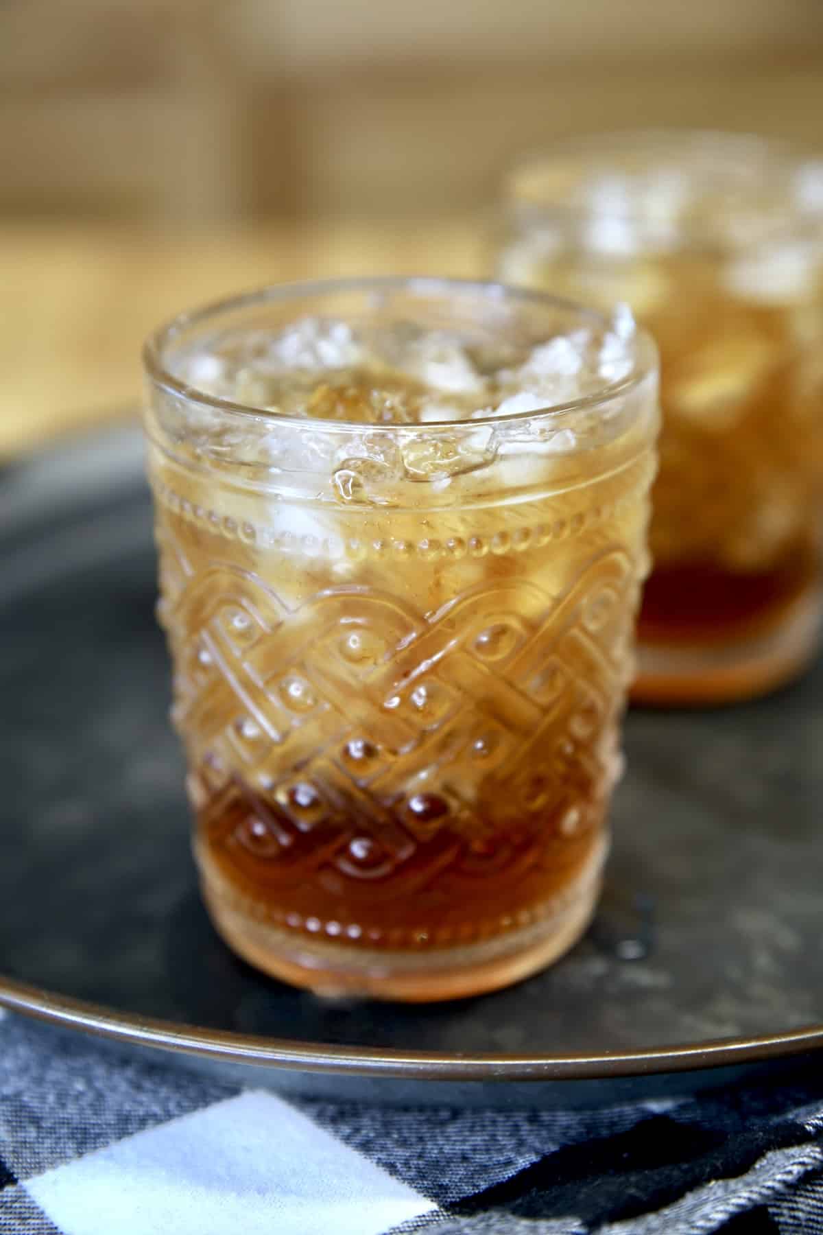 Salted Caramel Black Russian on a tray.