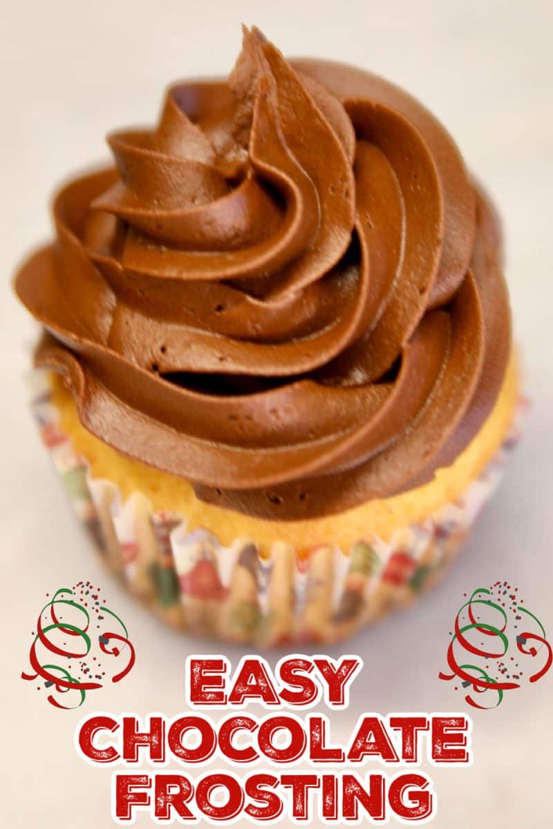 Cupcake with chocolate frosting.