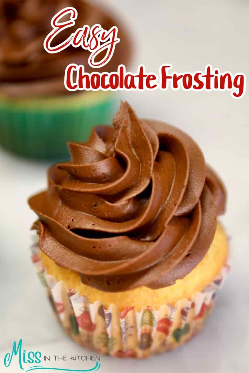 Cupcake with chocolate frosting.
