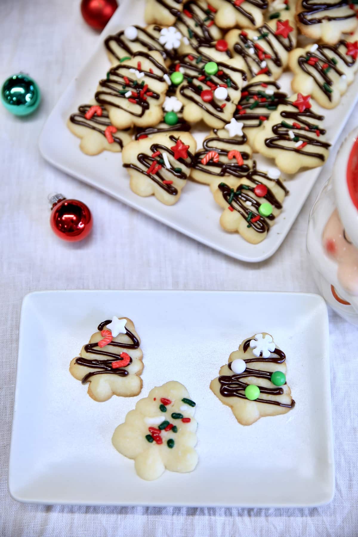 Tray of spritz cookies, plate of 3.