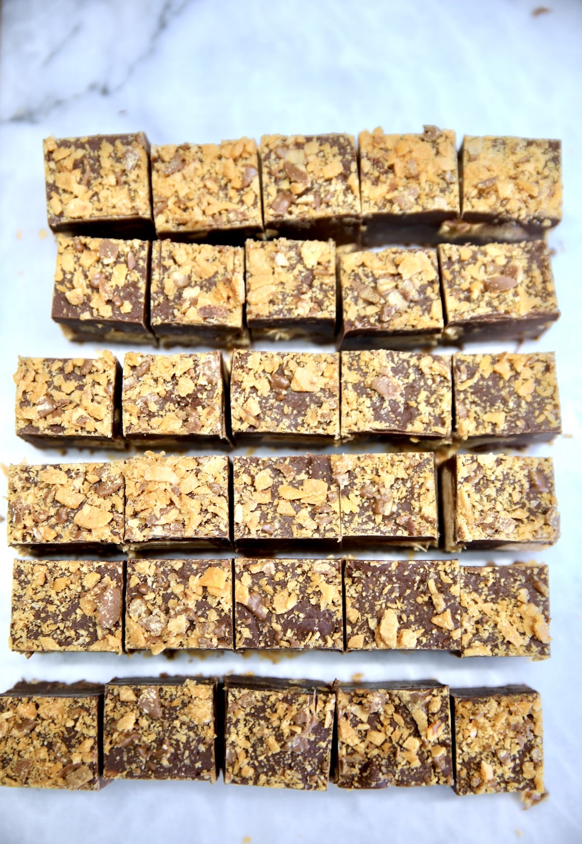 Sliced Butterfinger Fudge