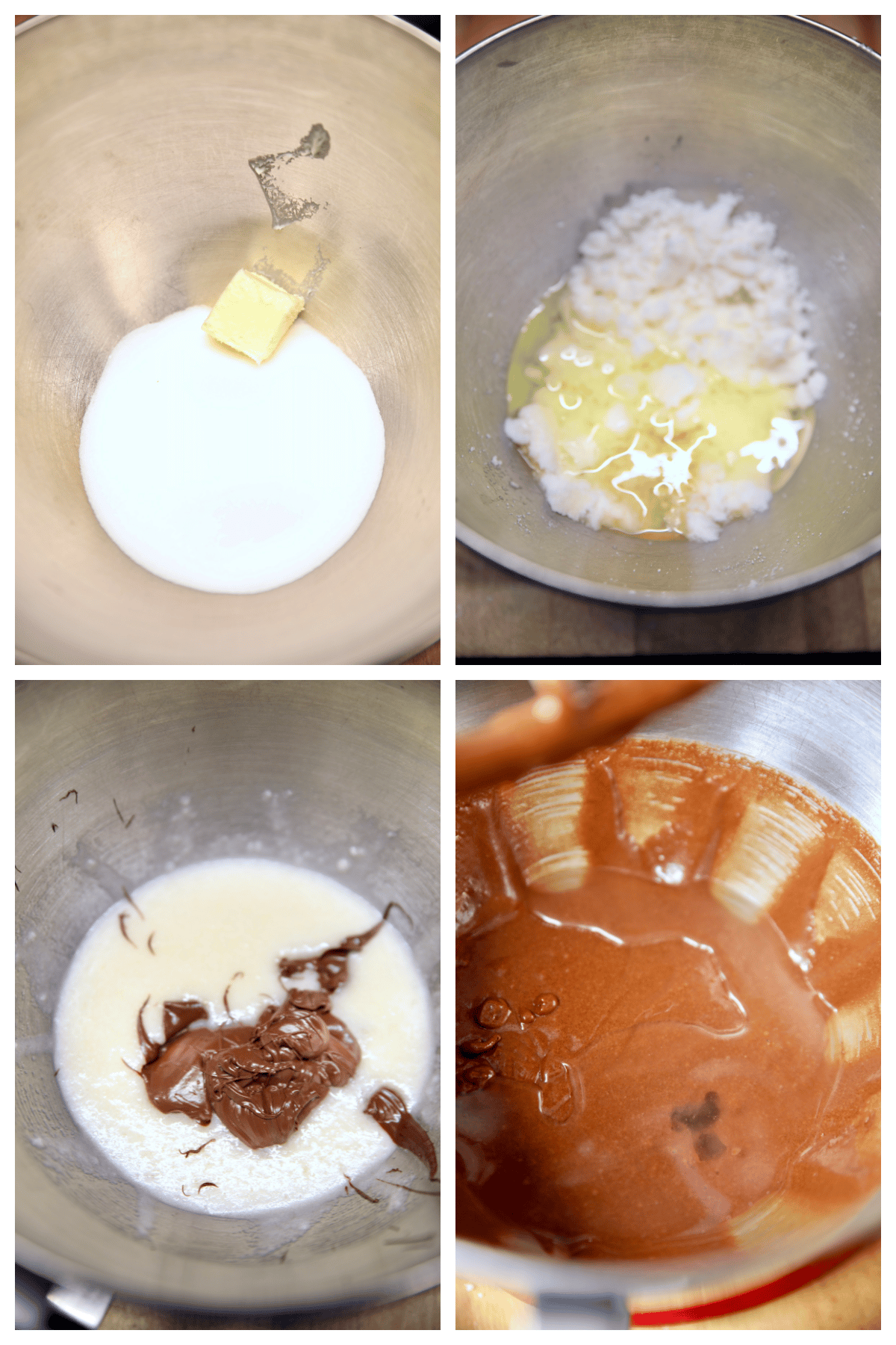 Chocolate cookie dough collage.