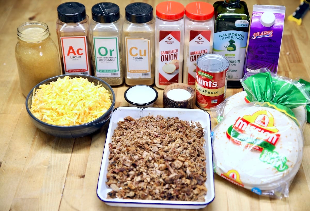 Ingredients Brisket Enchiladas.