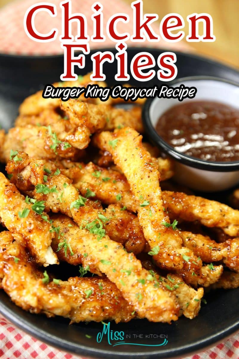 Plate of chicken fries - text overlay.