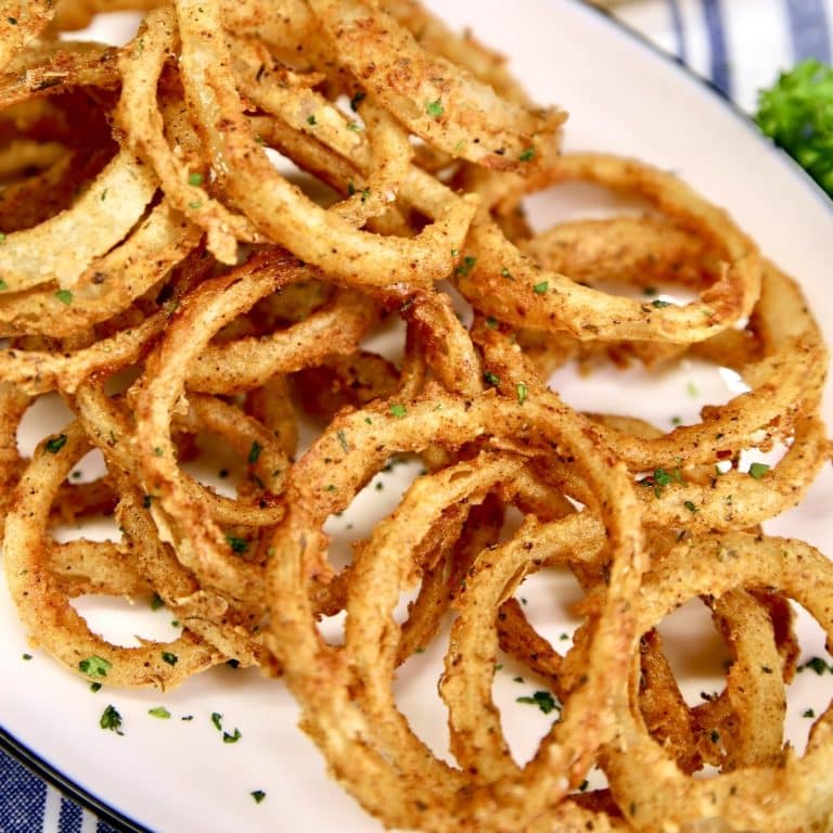 Fried Onion Rings on a platter.