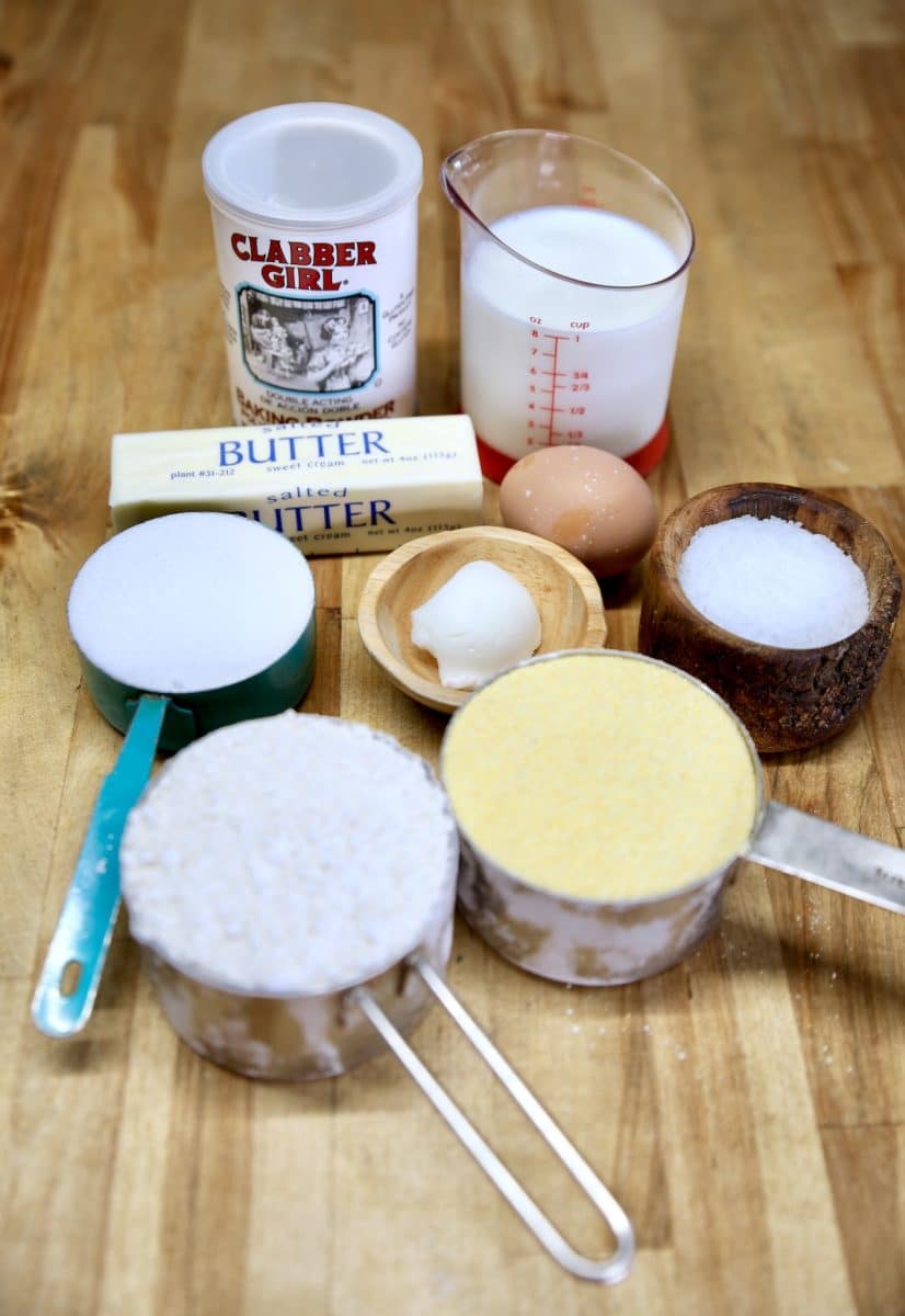 Ingredients for cornbread.
