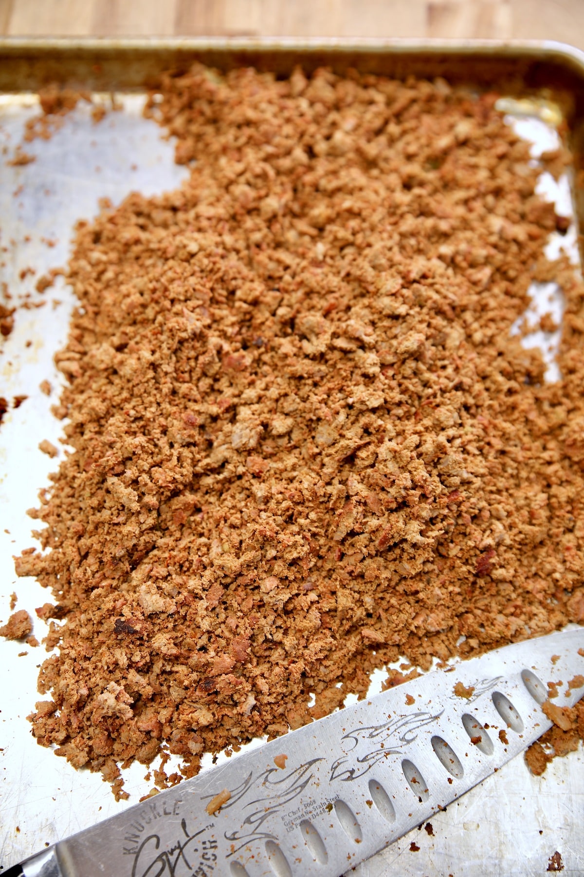 Browned ground venison, finely chopped.
