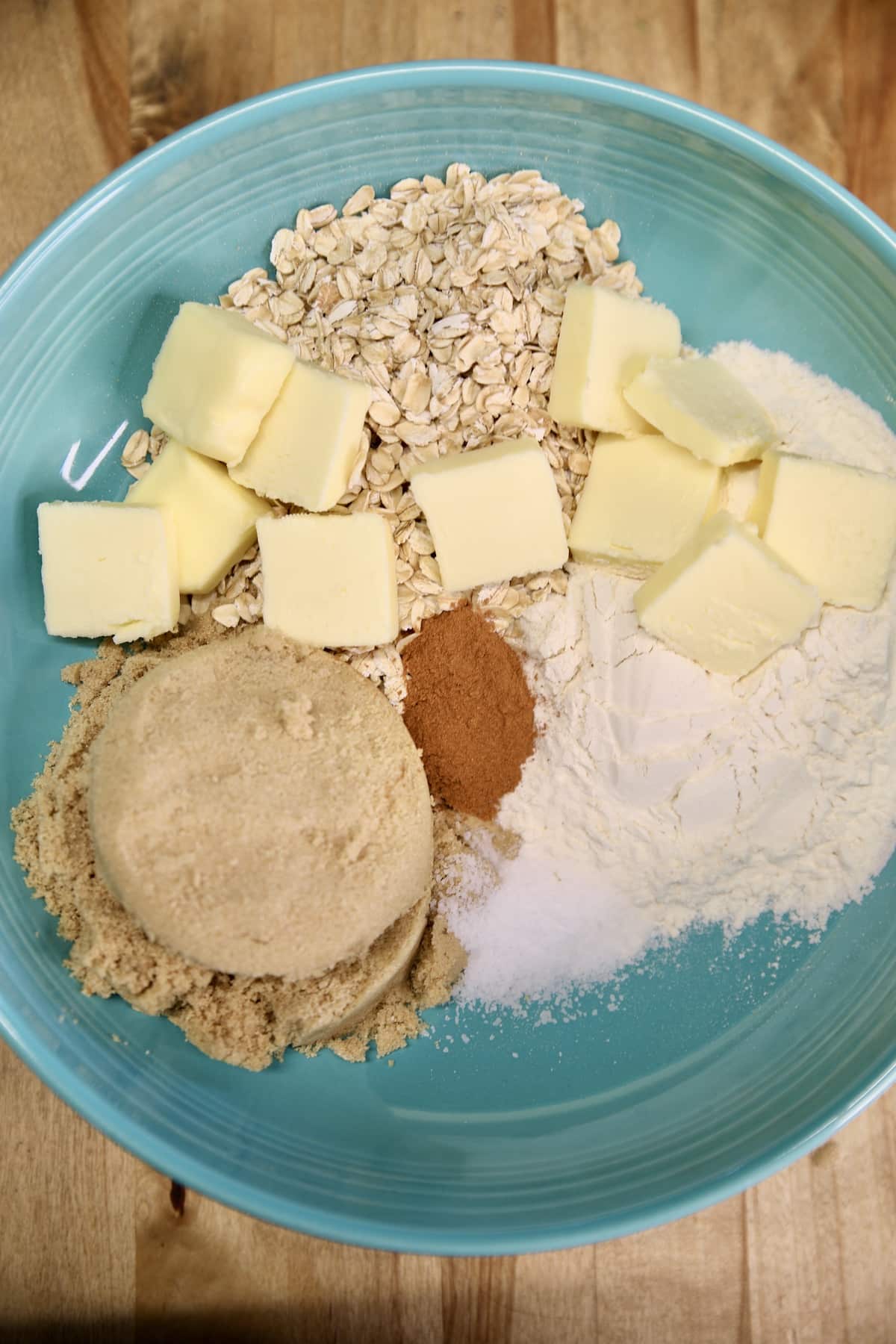 Ingredients for crisp topping.