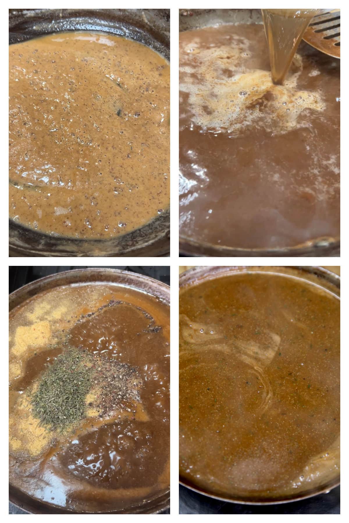 Collage making gravy for cottage pie.