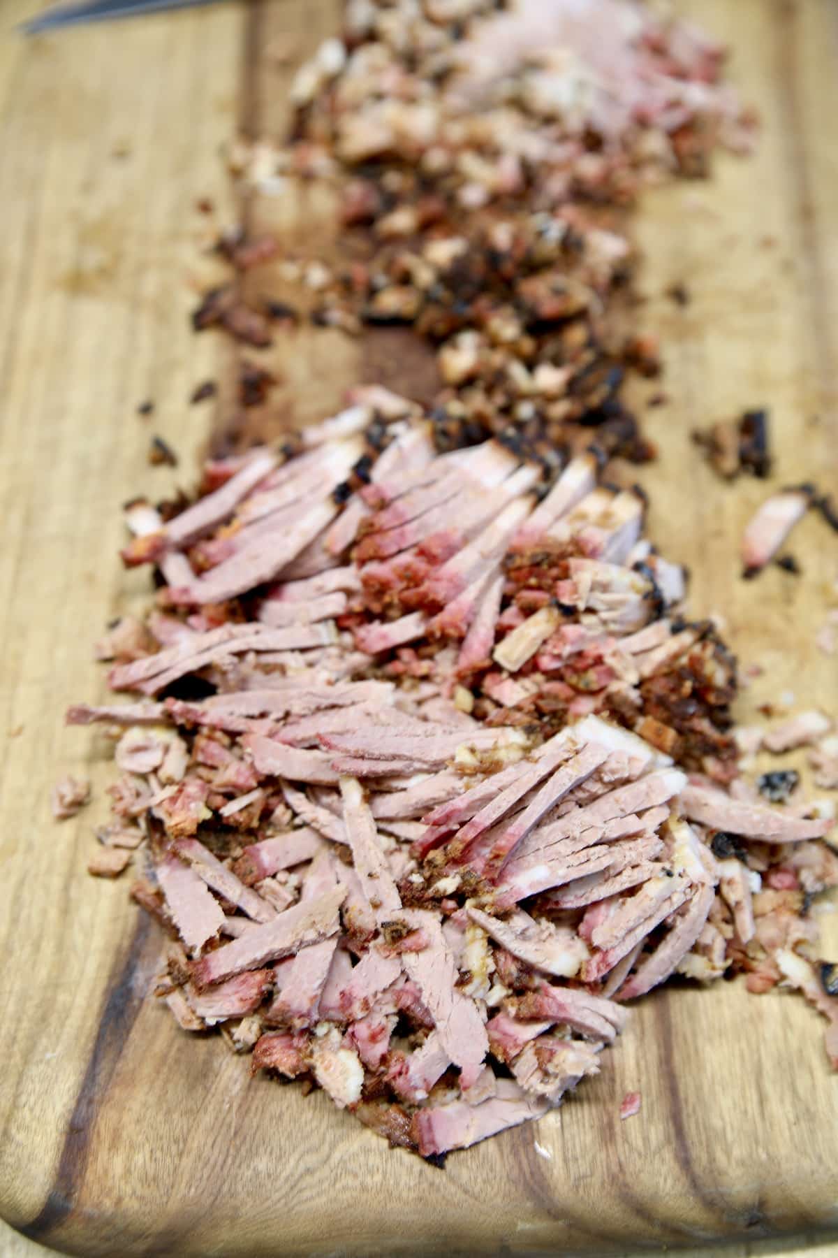 Chopped smoked brisket.