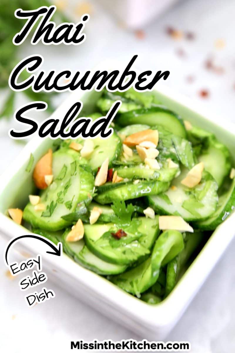 Thai cucumber salad in a small bowl.