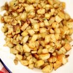 Platter of breakfast potatoes.