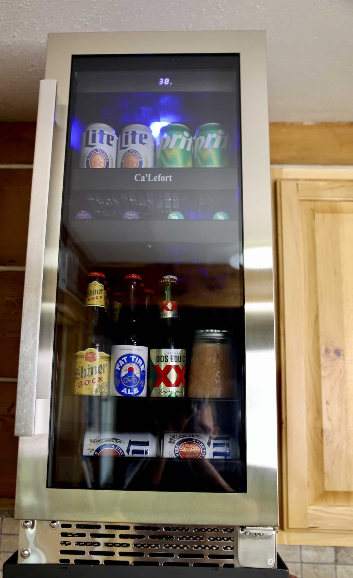 Calefort beverage fridge. 
