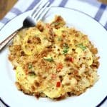 Plate of squash casserole.
