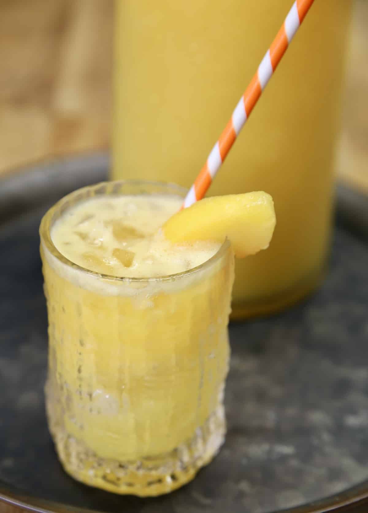 Peach mango wine cocktail. 