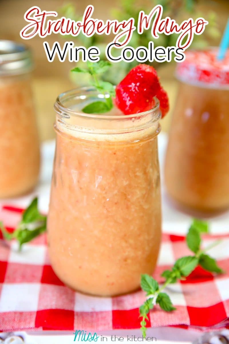 Strawberry Mango Wine Coolers with text overlay.