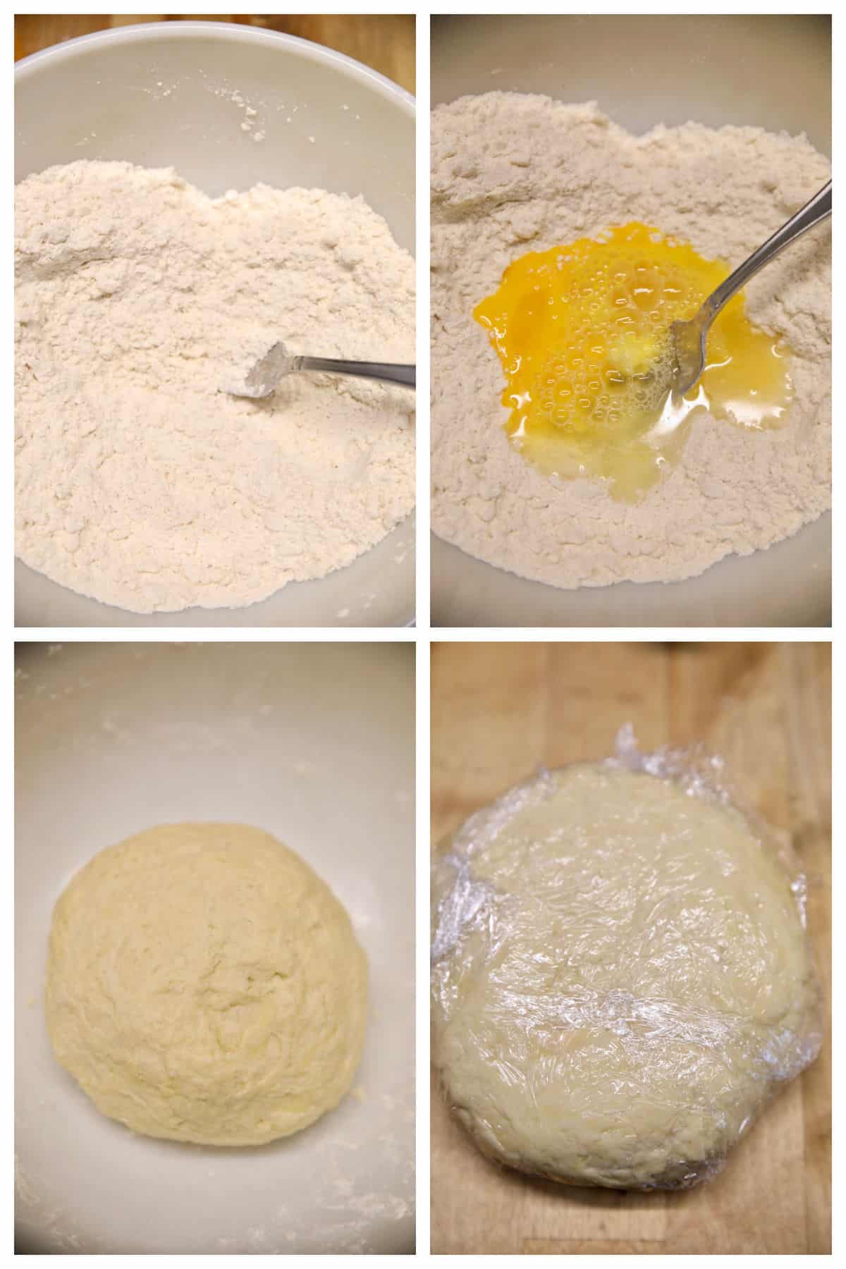 Collage making empanada dough.