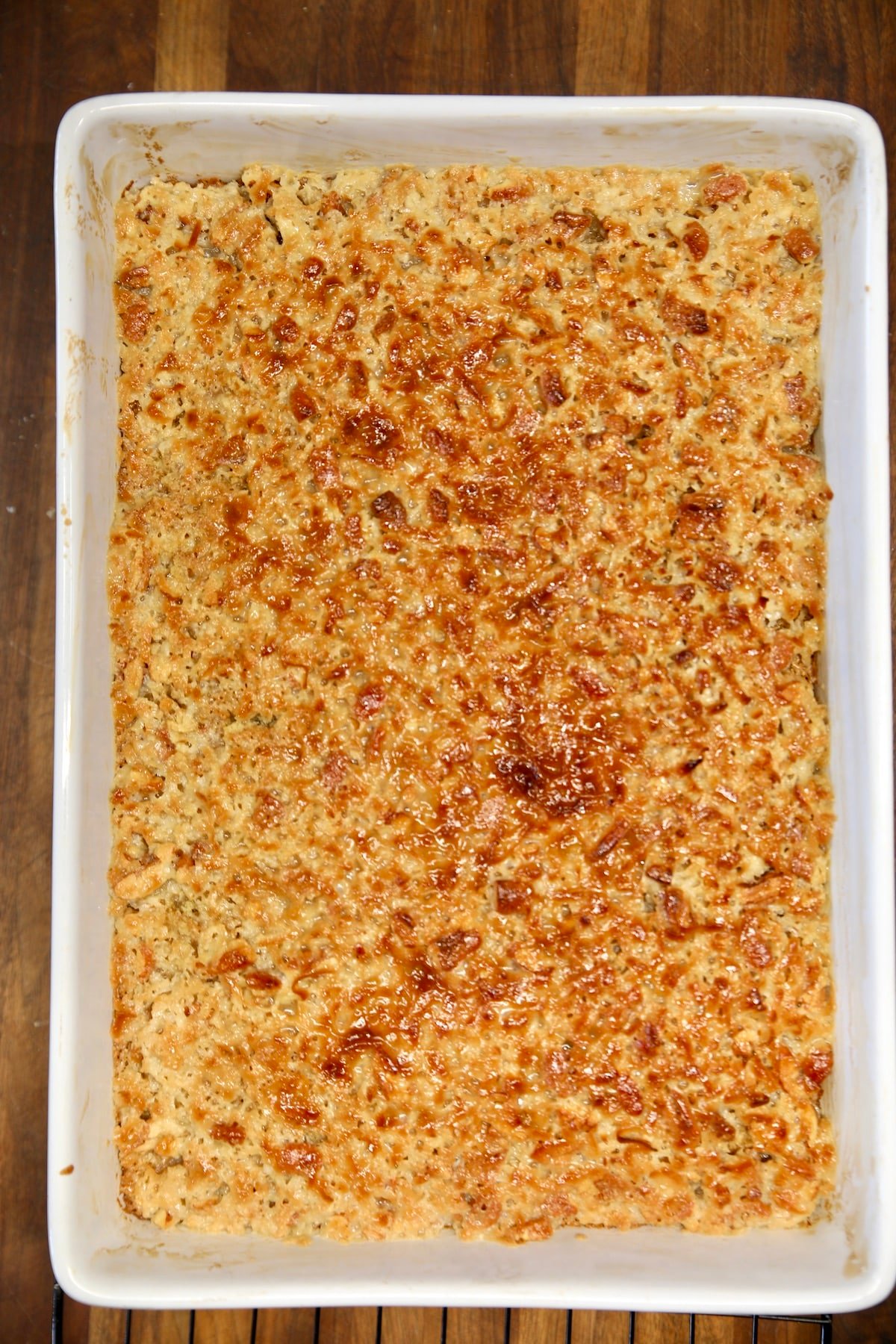 Oatmeal Cake with broiled icing.
