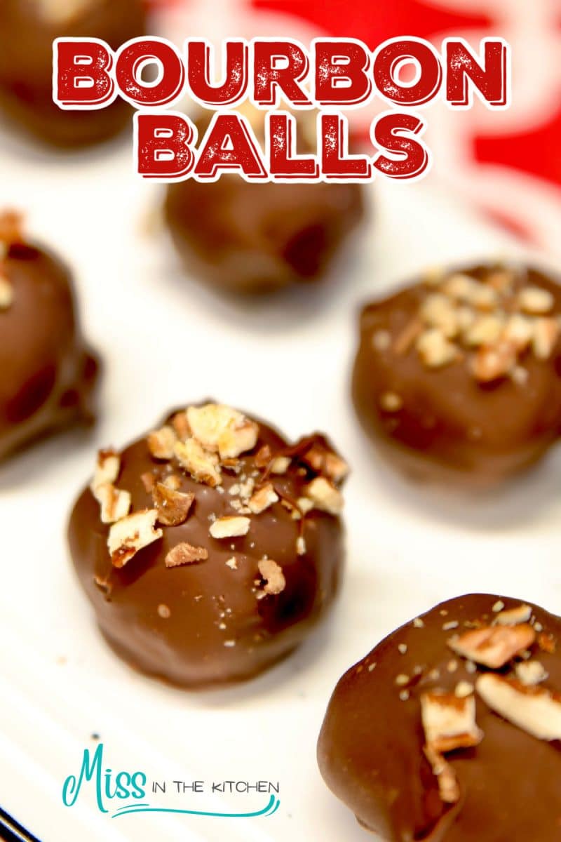Bourbon balls with pecans.